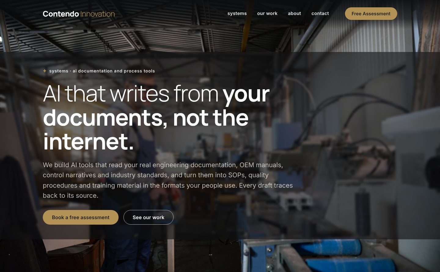 Contendo Innovation AI documentation and process tools page