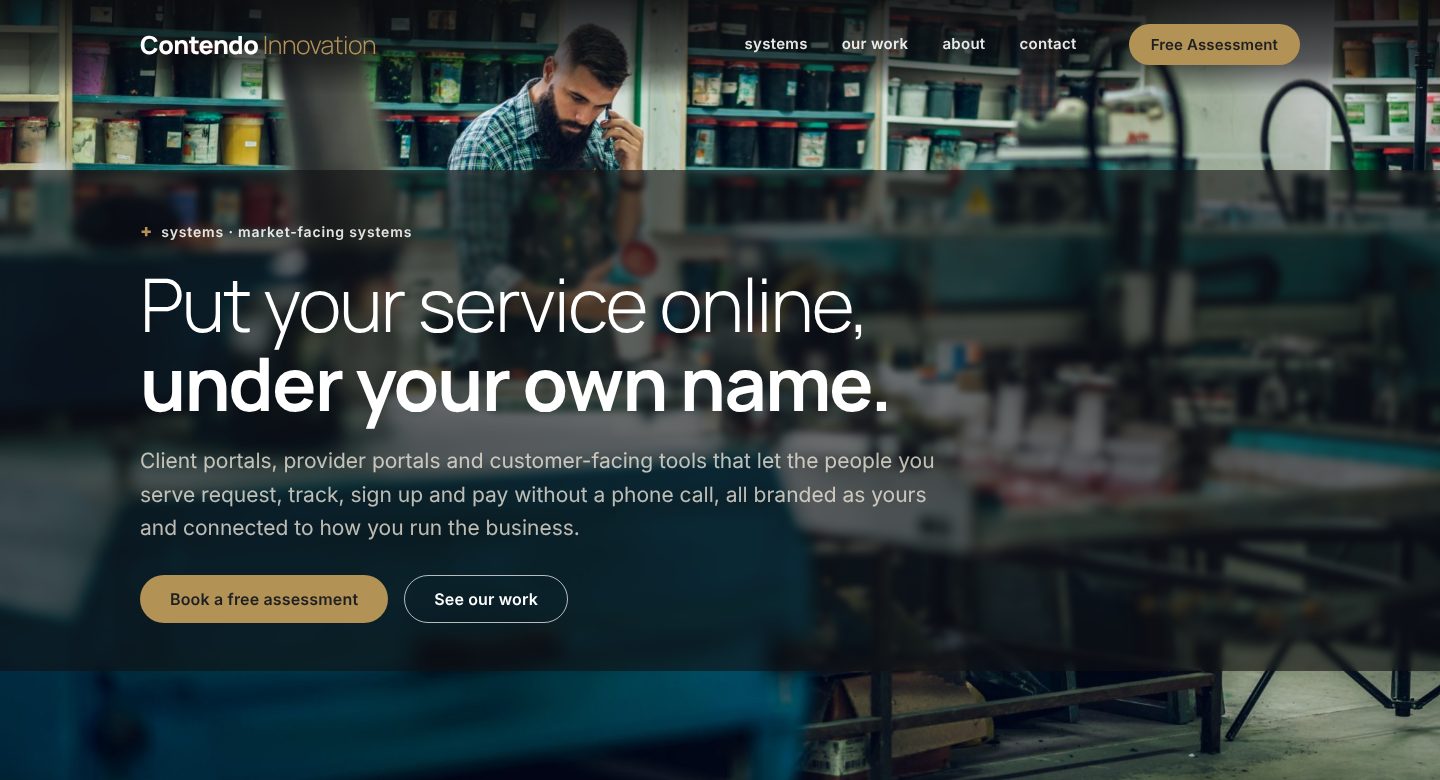 Contendo Innovation market-facing systems page